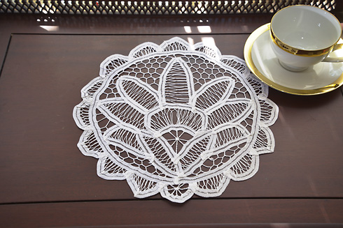 Belgium 106 All Lace Doilies. 11" Round. All Battenburg Lace.